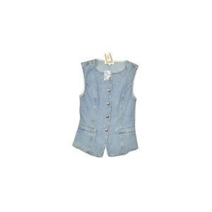 NEW Freemarket Women's Denim Vest Jean Jacket Top Small S NWT Y2K Style